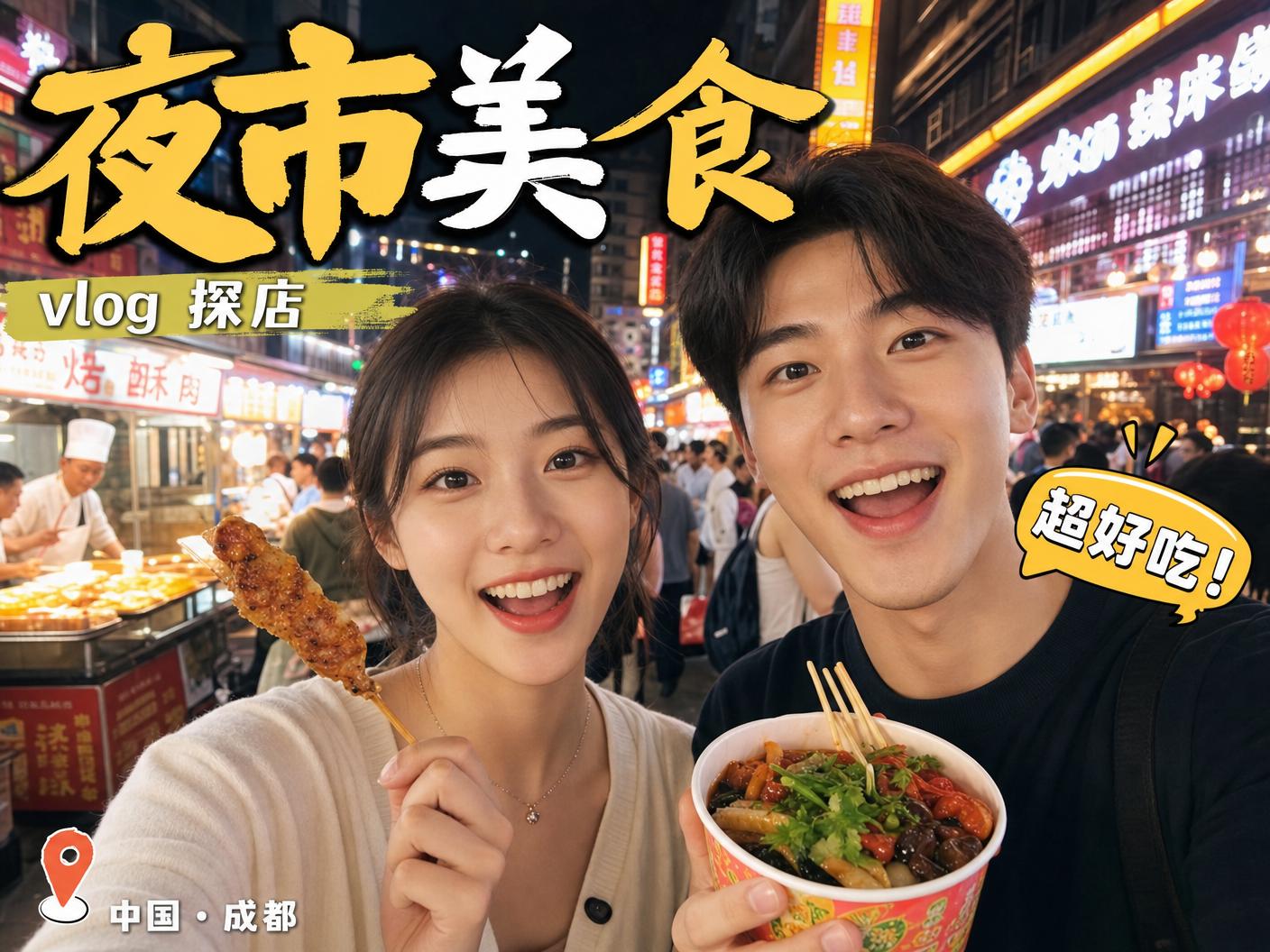 麻豆视频-【麻豆视频】成都夜市美食探店传媒Vlog，超好吃！